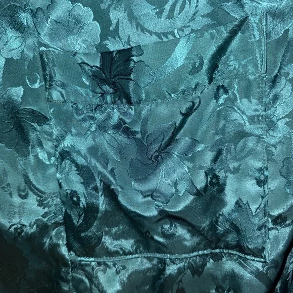 Vintage Victoria's Secret Gold Label Satin Robe Green Women's Small Tie - Picture 10 of 14